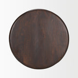 Palmera Dark Brown Wood Pedestal Accent Table from Mercana - Luna Furniture
