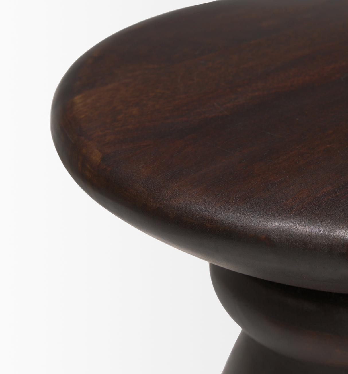 Palmera Dark Brown Wood Pedestal Accent Table from Mercana - Luna Furniture
