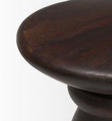Palmera Dark Brown Wood Pedestal Accent Table from Mercana - Luna Furniture