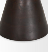 Palmera Dark Brown Wood Pedestal Accent Table from Mercana - Luna Furniture