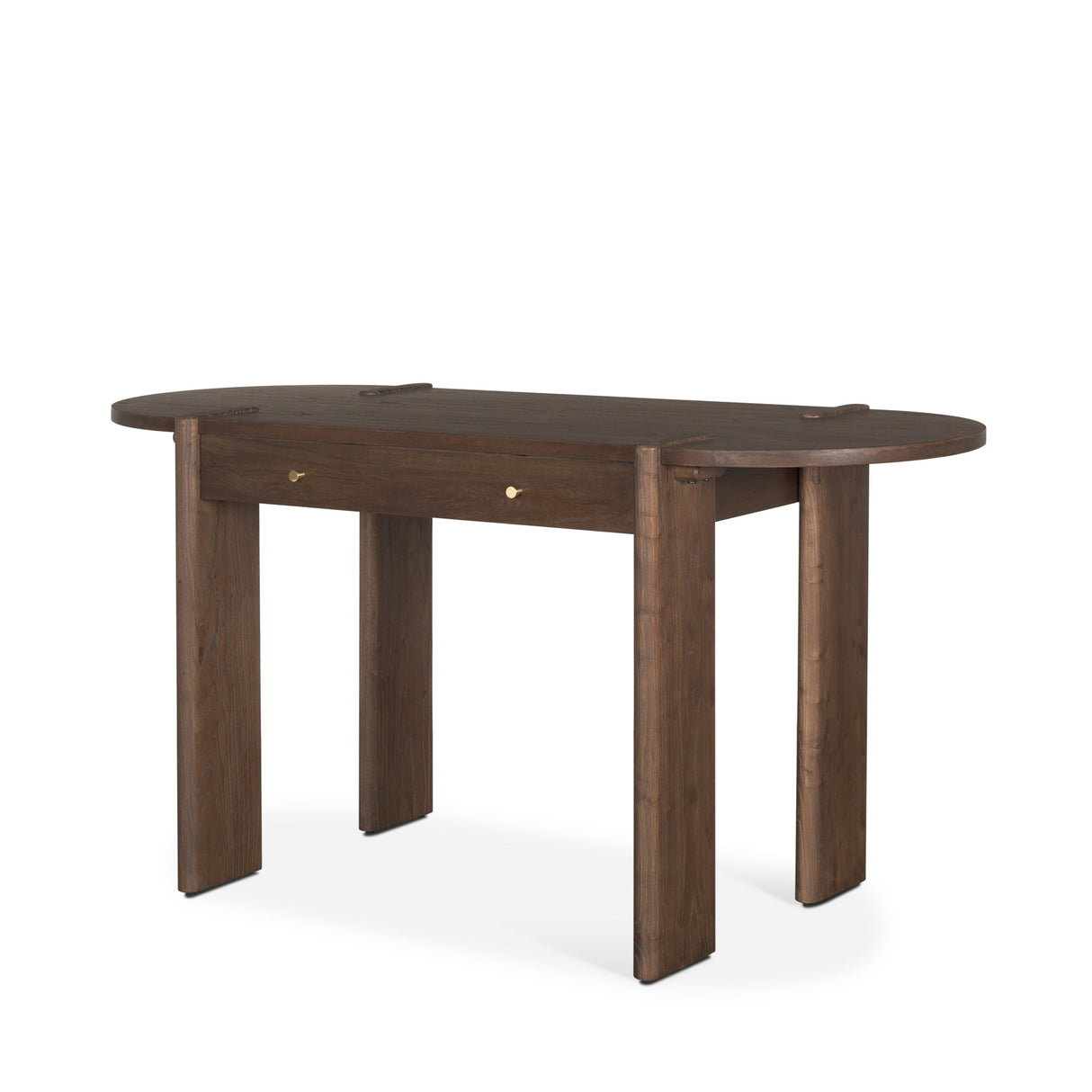 Sohan Dark Brown Elm Wood Oblong Desk from Mercana - Luna Furniture