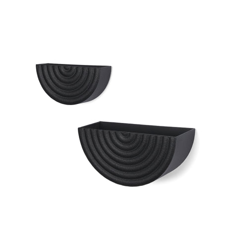 Shilo Matte Black Metal Hanging Wall Planter (Set of 2) from Mercana - Luna Furniture