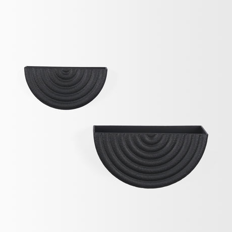 Shilo Matte Black Metal Hanging Wall Planter (Set of 2) from Mercana - Luna Furniture