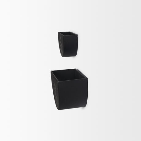 Shilo Matte Black Metal Hanging Wall Planter (Set of 2) from Mercana - Luna Furniture