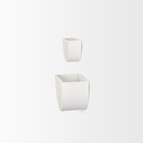 Shilo Matte White Metal Hanging Wall Planter (Set of 2) from Mercana - Luna Furniture