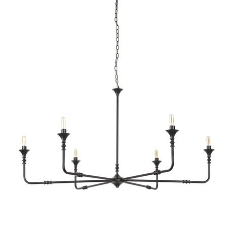 Gabriel Large Matte Black Chandelier from Mercana - Luna Furniture