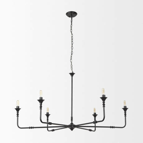 Gabriel Large Matte Black Chandelier from Mercana - Luna Furniture