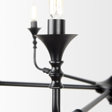 Gabriel Large Matte Black Chandelier from Mercana - Luna Furniture