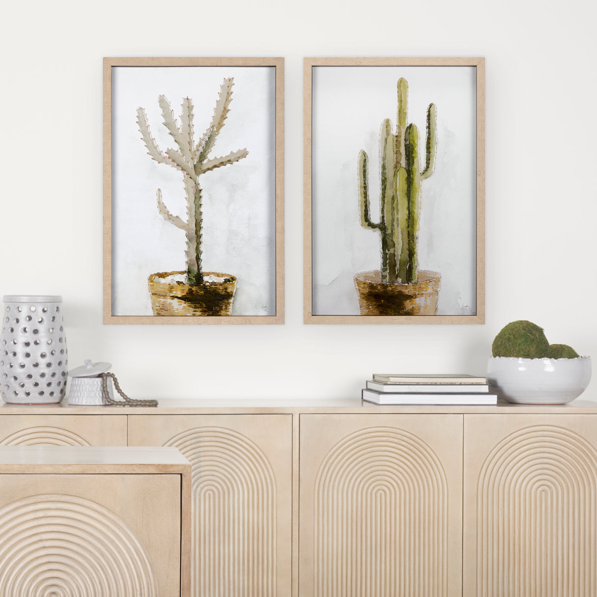 Arid Solitude I by Mercana Studio a Hand Embellished Textured Framed Art Print Matted under Glass from Mercana - Luna Furniture