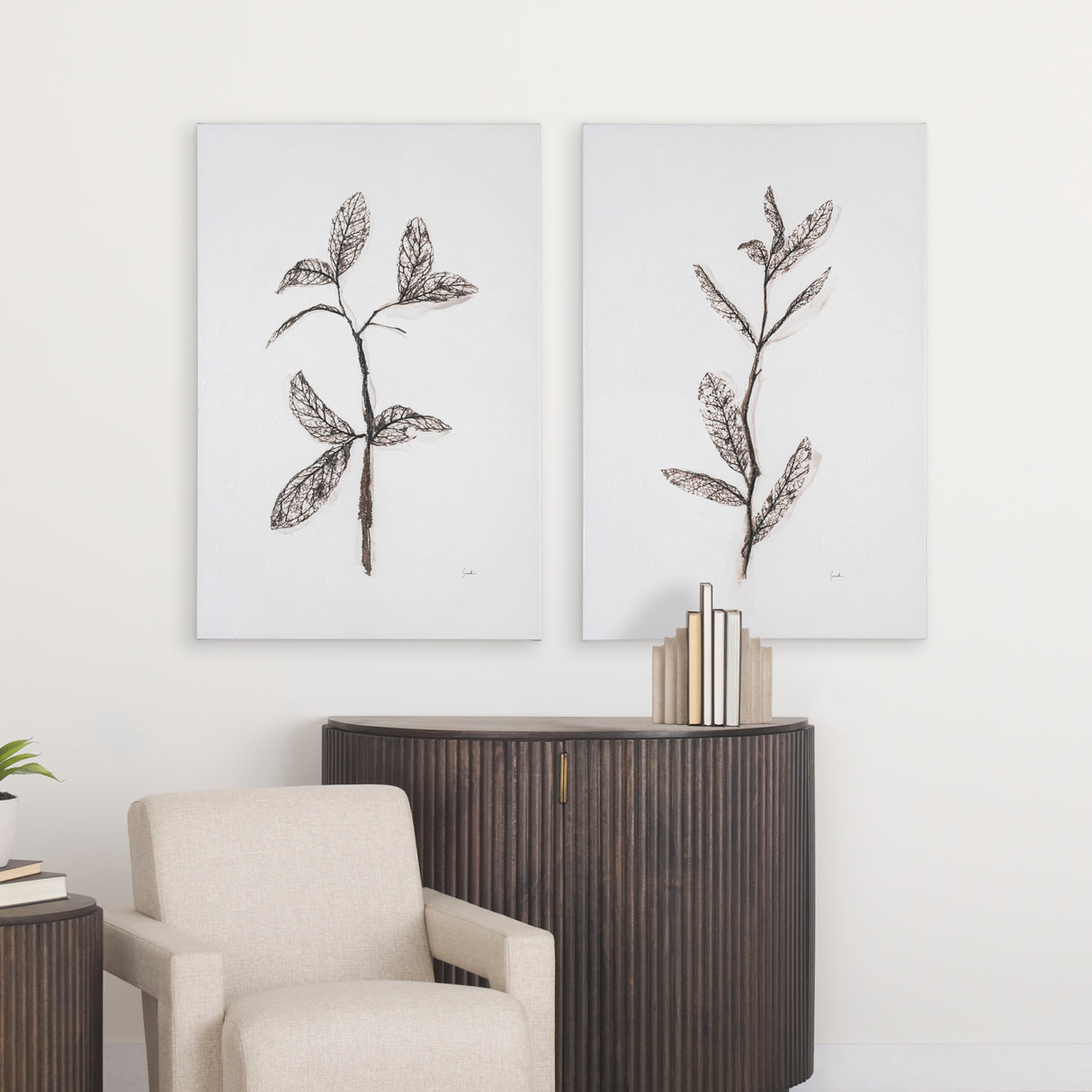 Olive Branch I by Gabrielle Campbell a Hand Embellished Textured Canvas from Mercana - Luna Furniture