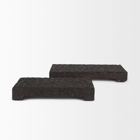 Shira Reclaimed Dark Brown Wooden Riser (Set of 2) from Mercana - Luna Furniture
