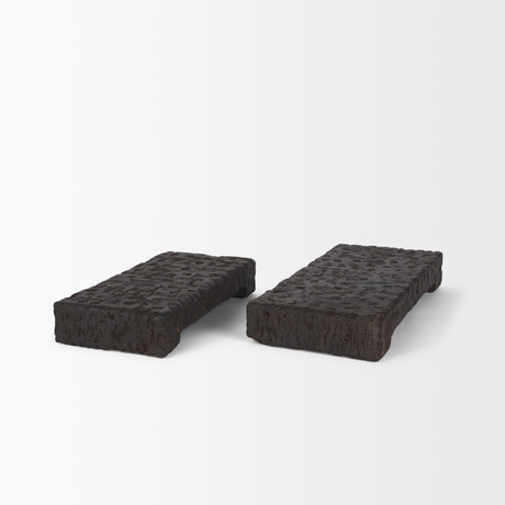 Shira Reclaimed Dark Brown Wooden Riser (Set of 2) from Mercana - Luna Furniture