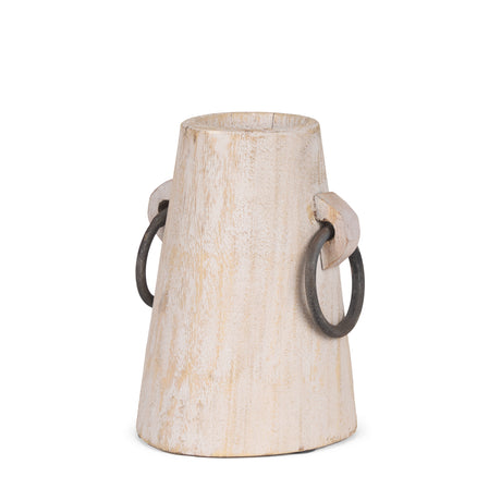 Monique Small Light Brown w/ Handles Wood Pot from Mercana - Luna Furniture