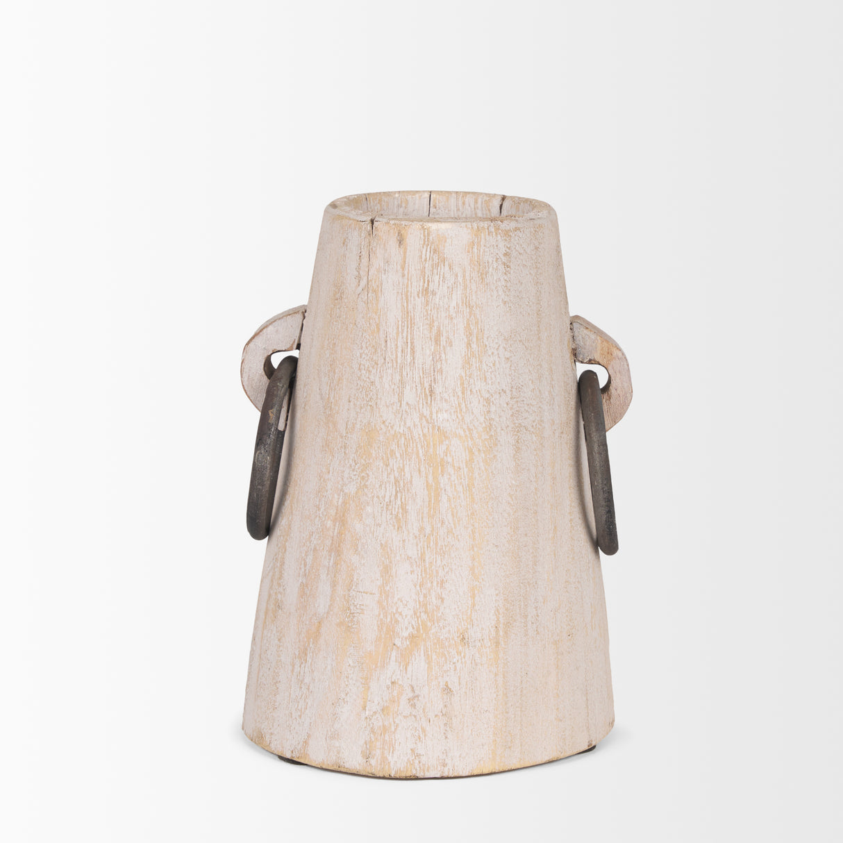 Monique Small Light Brown w/ Handles Wood Pot from Mercana - Luna Furniture