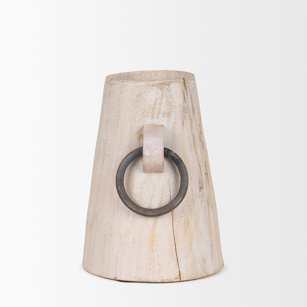 Monique Small Light Brown w/ Handles Wood Pot from Mercana - Luna Furniture