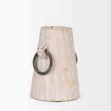 Monique Small Light Brown w/ Handles Wood Pot from Mercana - Luna Furniture