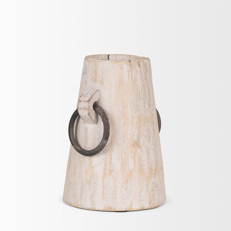 Monique Small Light Brown w/ Handles Wood Pot from Mercana - Luna Furniture