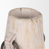 Monique Small Light Brown w/ Handles Wood Pot from Mercana - Luna Furniture
