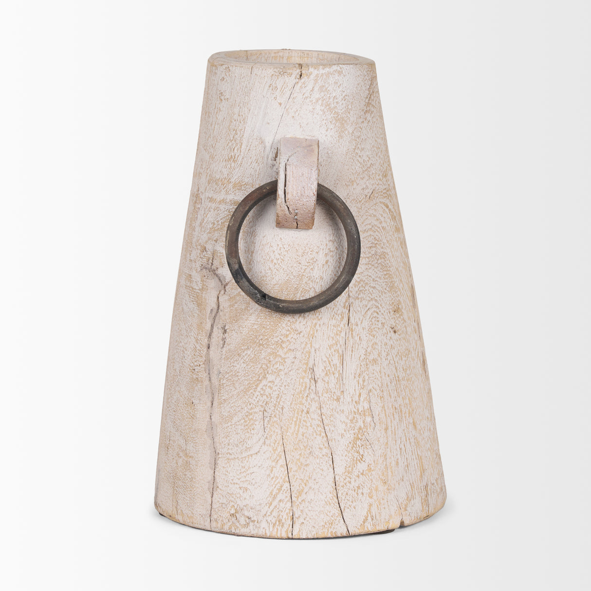 Monique Large Light Brown w/ Handles Wood Pot from Mercana - Luna Furniture