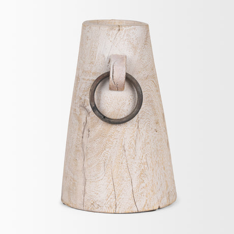 Monique Large Light Brown w/ Handles Wood Pot from Mercana - Luna Furniture