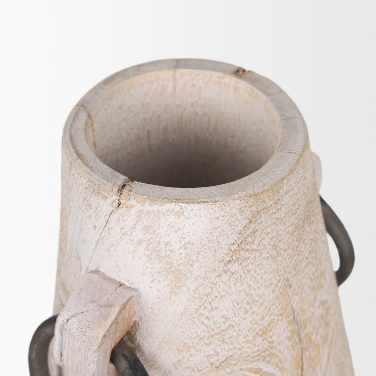 Monique Large Light Brown w/ Handles Wood Pot from Mercana - Luna Furniture