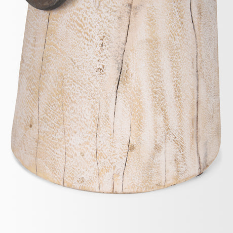 Monique Large Light Brown w/ Handles Wood Pot from Mercana - Luna Furniture