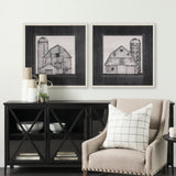 Barn Buildings II by Mercana Studio a Hand Embellished Textured Framed Art Print Matted under Glass from Mercana - Luna Furniture