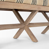 Solis 50L x 16W Brown Base Upholstered Beige/Black Stripe Seat Accent Bench from Mercana - Luna Furniture