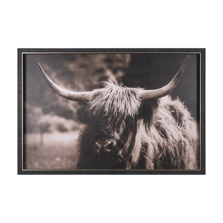 Highland Stare by Chad Mackay a Hand Embellished Textured Framed Photo Art Print from Mercana - Luna Furniture