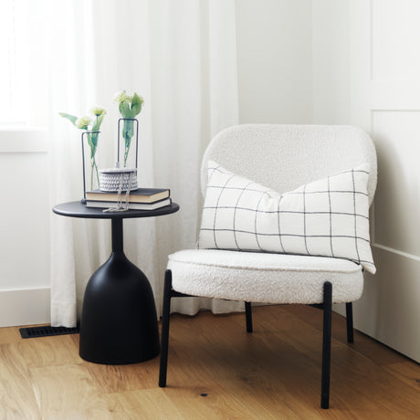 Talulla 16.5L x 16.5W x 19.7H Matte Black Metal Accent Table from Mercana - Luna Furniture