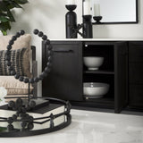 Divina Black-Brown Wood w/ White Marble Top and Black Metal Base Sideboard from Mercana - Luna Furniture