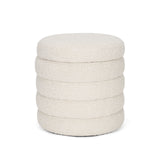 Elise Cream Boucle Upholstered Storage Ottoman from Mercana - Luna Furniture