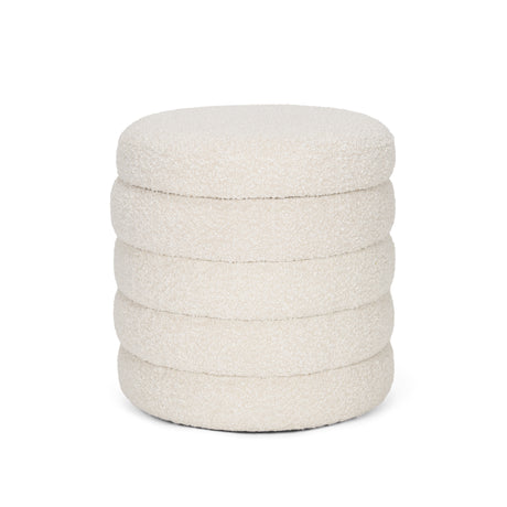 Elise Cream Boucle Upholstered Storage Ottoman from Mercana - Luna Furniture