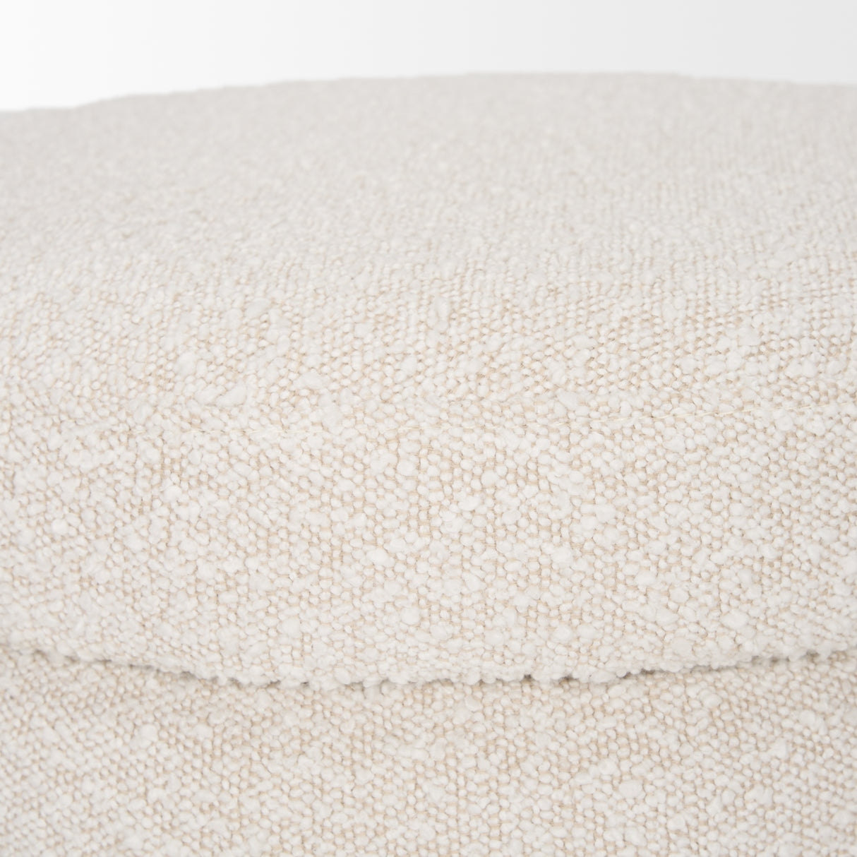 Elise Cream Boucle Upholstered Storage Ottoman from Mercana - Luna Furniture