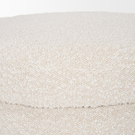 Elise Cream Boucle Upholstered Storage Ottoman from Mercana - Luna Furniture