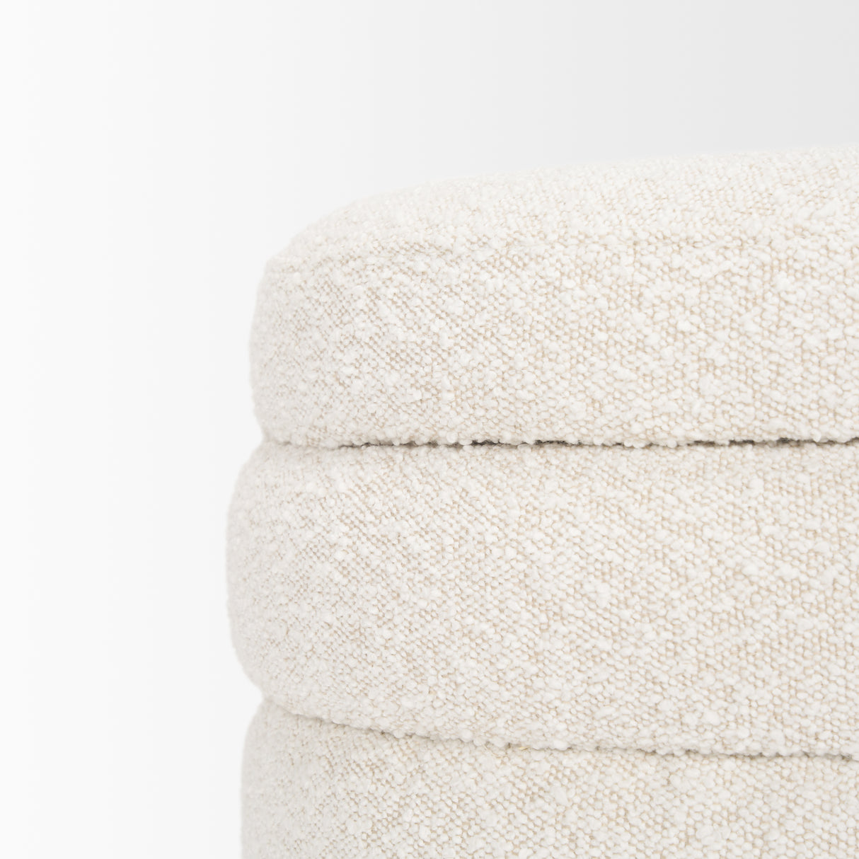 Elise Cream Boucle Upholstered Storage Ottoman from Mercana - Luna Furniture