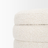 Elise Cream Boucle Upholstered Storage Ottoman from Mercana - Luna Furniture