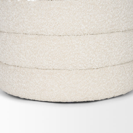 Elise Cream Boucle Upholstered Storage Ottoman from Mercana - Luna Furniture