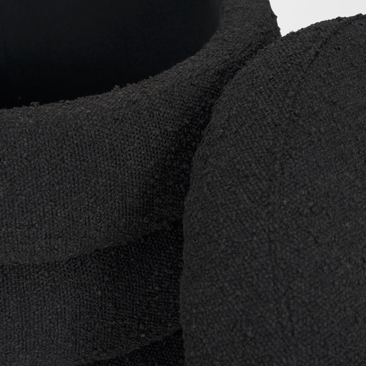Elise Black Boucle Upholstered Storage Ottoman from Mercana - Luna Furniture