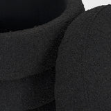 Elise Black Boucle Upholstered Storage Ottoman from Mercana - Luna Furniture