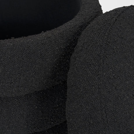 Elise Black Boucle Upholstered Storage Ottoman from Mercana - Luna Furniture