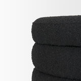 Elise Black Boucle Upholstered Storage Ottoman from Mercana - Luna Furniture