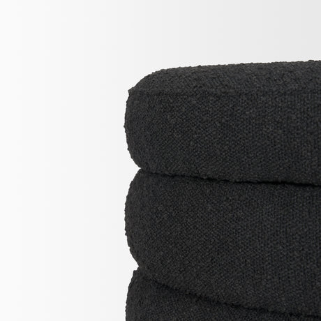 Elise Black Boucle Upholstered Storage Ottoman from Mercana - Luna Furniture