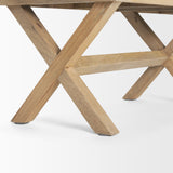 Solis II 50L x 16W Brown Base Beige Woven Leather Cushion Accent Bench from Mercana - Luna Furniture