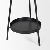 Everett Matte Black Metal w/ Two Metal Shelves Coat Rack from Mercana - Luna Furniture