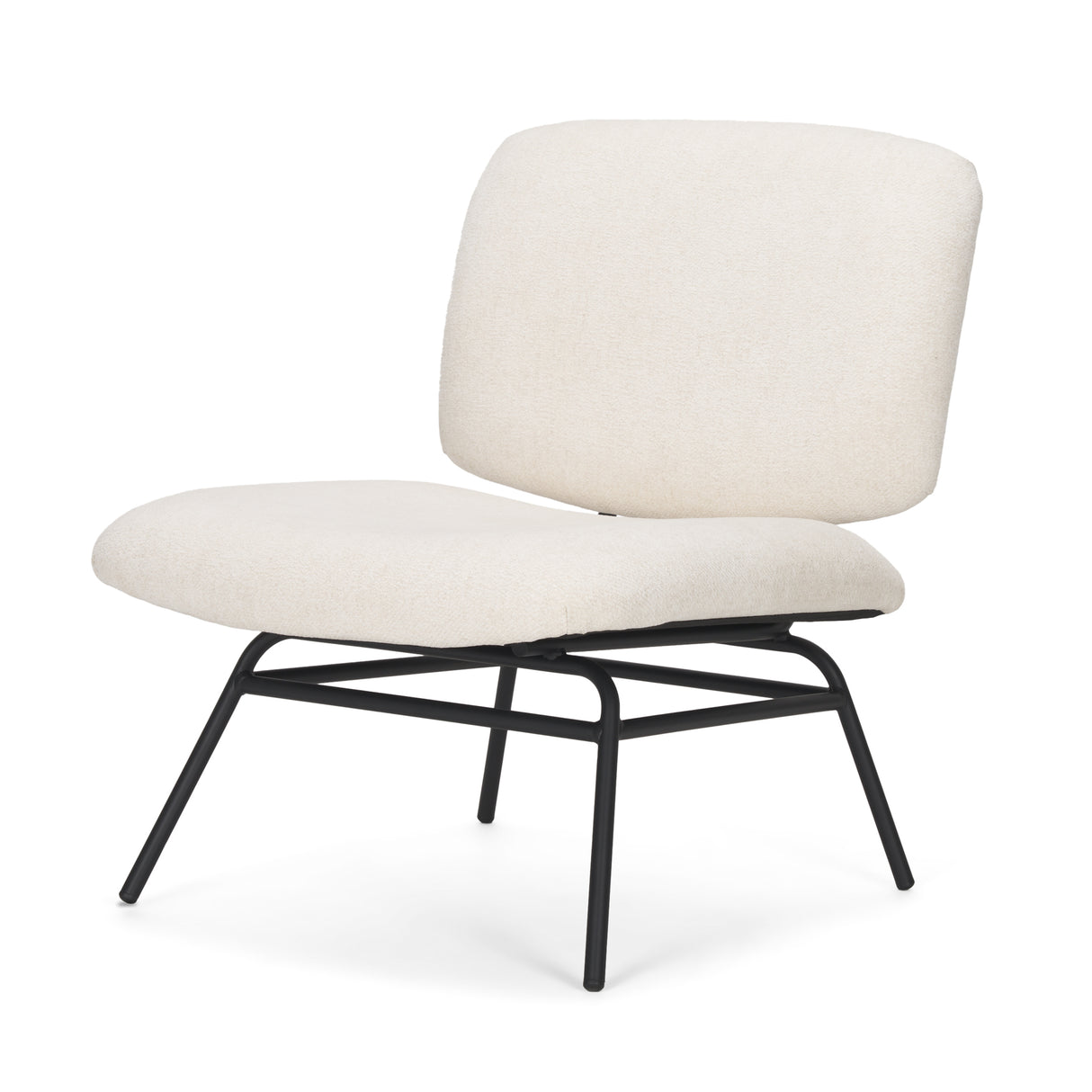 Nora Cream Fabric w/ Matte Black Metal Legs Accent Chair from Mercana - Luna Furniture