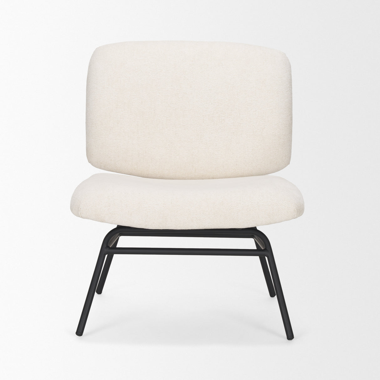 Nora Cream Fabric w/ Matte Black Metal Legs Accent Chair from Mercana - Luna Furniture
