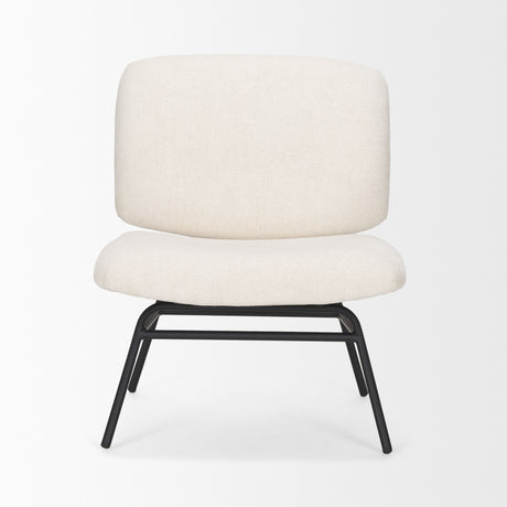 Nora Cream Fabric w/ Matte Black Metal Legs Accent Chair from Mercana - Luna Furniture