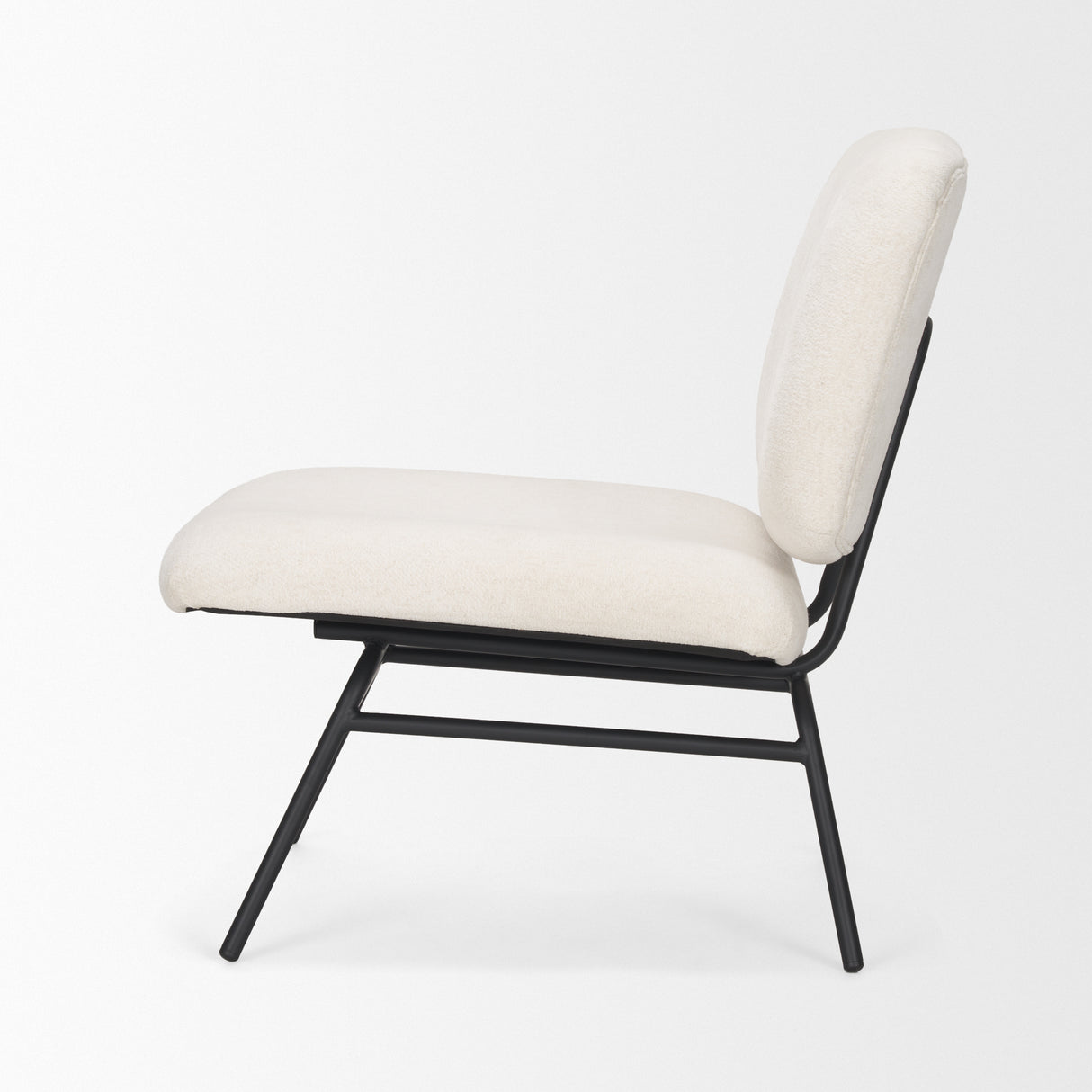 Nora Cream Fabric w/ Matte Black Metal Legs Accent Chair from Mercana - Luna Furniture