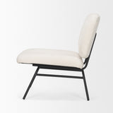Nora Cream Fabric w/ Matte Black Metal Legs Accent Chair from Mercana - Luna Furniture